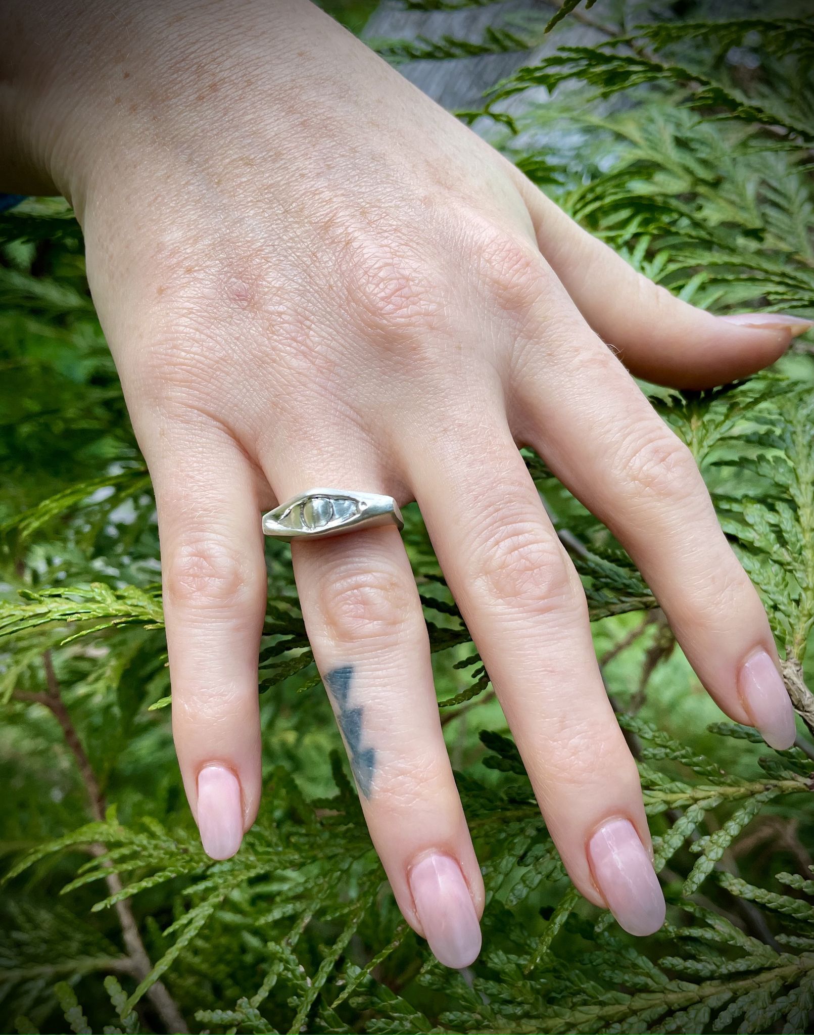 Silver Eye Signet Ring